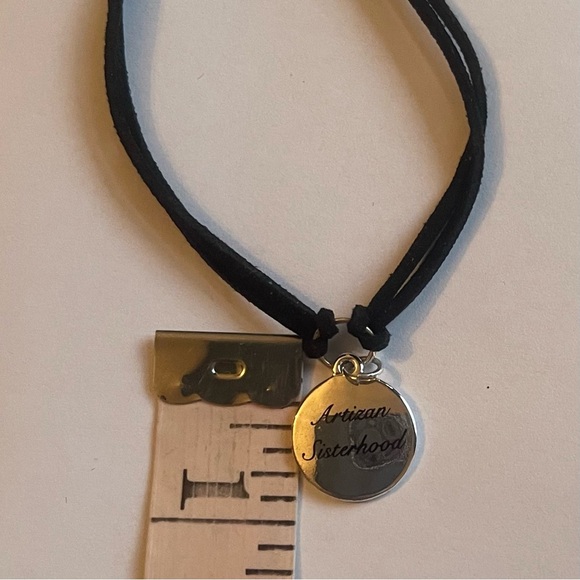 Artizan Sisterhood Silver Toned Charm Black Rope Bracelet - Picture 5 of 5